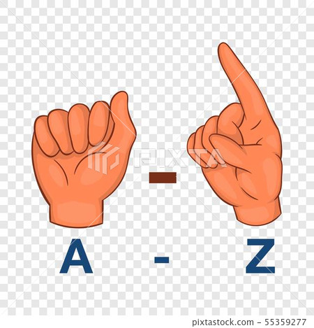 Language hand sign icon, cartoon style 55359277