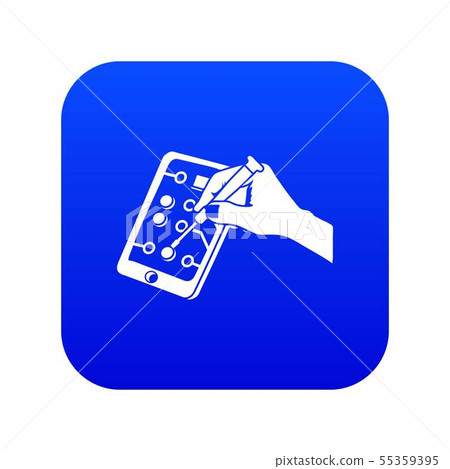 Repair screen smartphone icon blue vector Repair screen smartphone icon blue vector 55359395