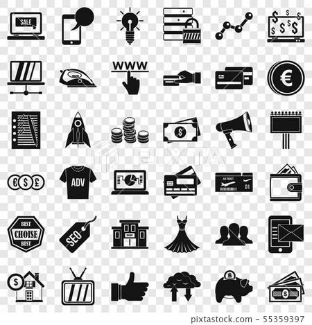 Ecommerce icons set, simple style 55359397