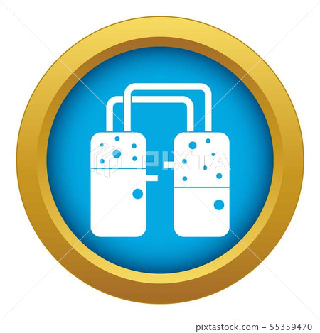 Containers connected with tubes icon blue vector isolated 55359470