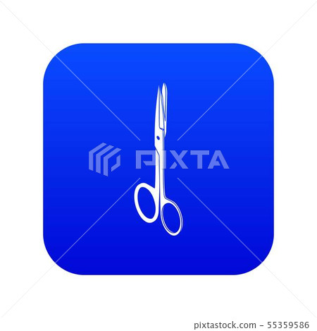 Medical scissors icon blue vector 55359586