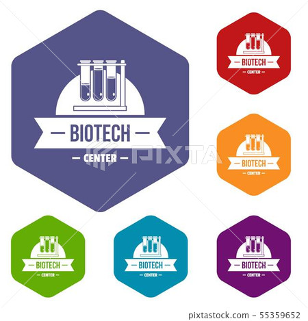 Biotech center icons vector hexahedron 55359652