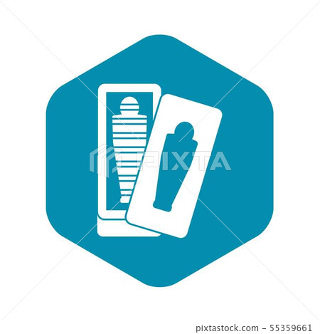 Mummy in sarcophagus icon, simple style 55359661