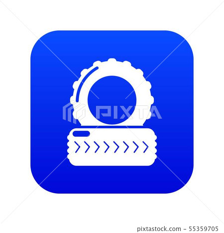 Paintball field tire barricade icon blue vector 55359705