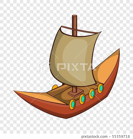 Viking ship icon, cartoon style Viking ship icon, cartoon style 55359718