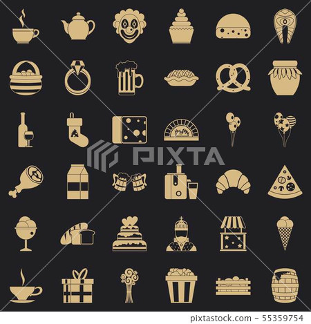 Great bounty icons set, simple style 55359754