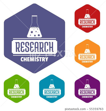 Research chemical icons vector hexahedron Research chemical icons vector hexahedron 55359763
