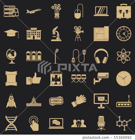 Good conference icons set, simple style Good conference icons set, simple style 55360092