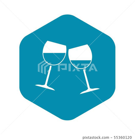 Two wine glasses icon, simple style Two wine glasses icon, simple style 55360120