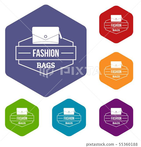 Fashion handbag icons vector hexahedron 55360188