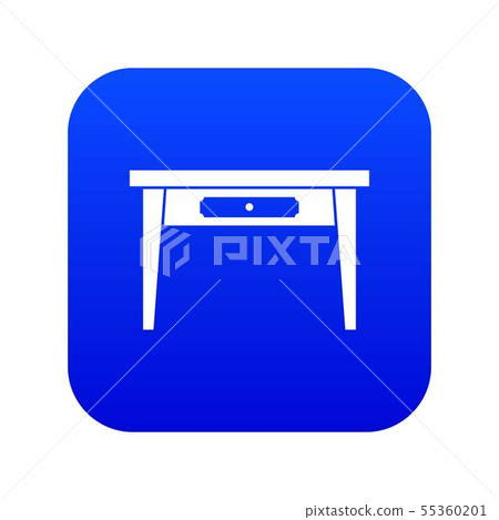 Wooden table icon digital blue - Stock Illustration [55360201] - PIXTA