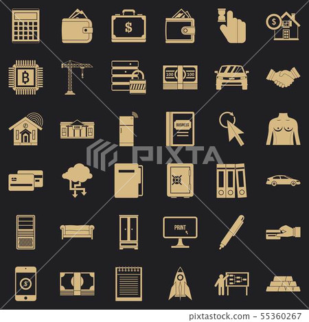Take a credit icons set, simple style Take a credit icons set, simple style 55360267
