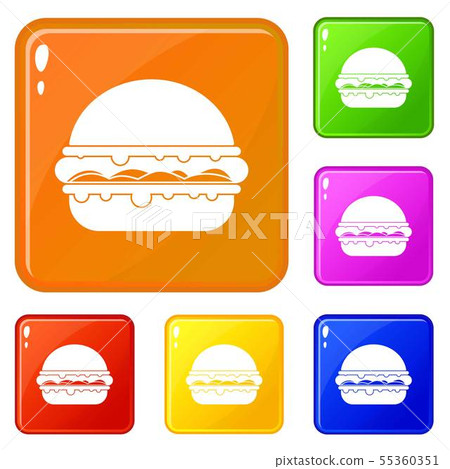 Burger icons set vector color Burger icons set vector color 55360351