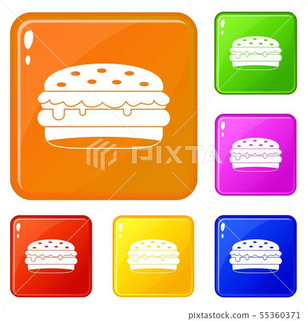 Burger icons set vector color Burger icons set vector color 55360371