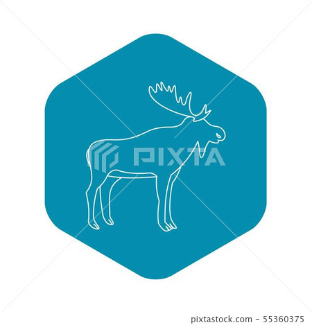 Moose icon, outline style - Stock Illustration [55360375] - PIXTA