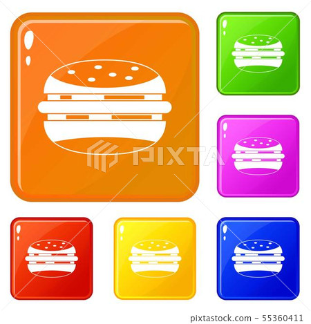 Burger icons set vector color Burger icons set vector color 55360411
