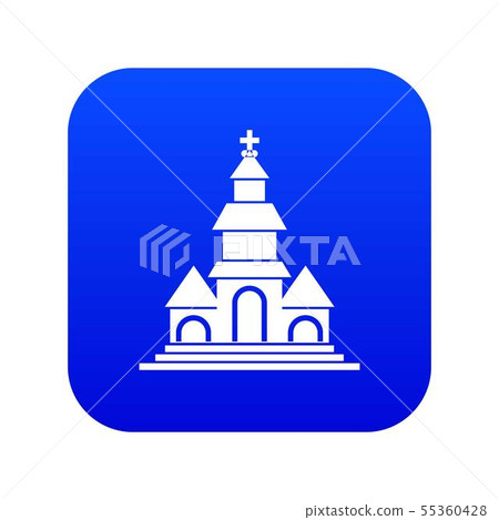 Church icon digital blue 55360428