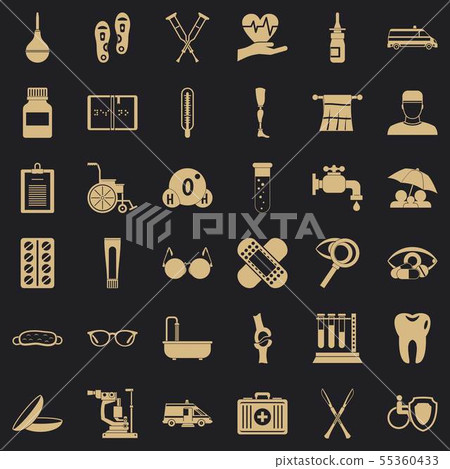 Care of person icons set, simple style 55360433