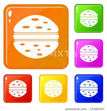 Burger icons set vector color 55360507