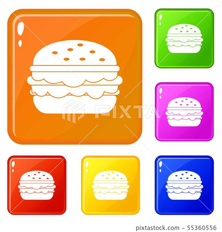 Burger icons set vector color 55360556
