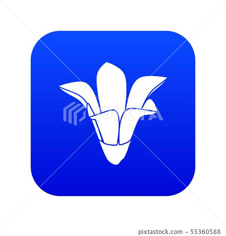 Ornament flower icon blue vector 55360588