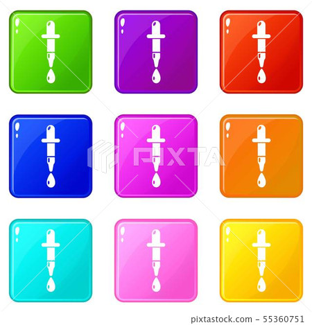 Dropper icons set 9 color collection Dropper icons set 9 color collection 55360751