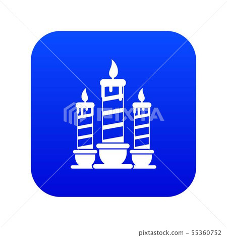 Festive candles icon digital blue Festive candles icon digital blue 55360752