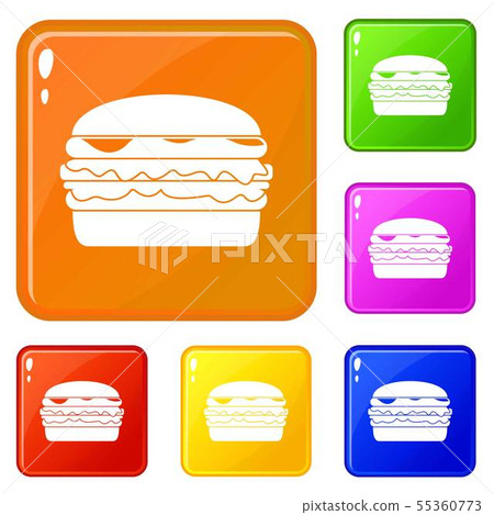 Burger icons set vector color 55360773