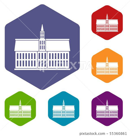 Building icons vector hexahedron - Stock Illustration [55360861] - PIXTA