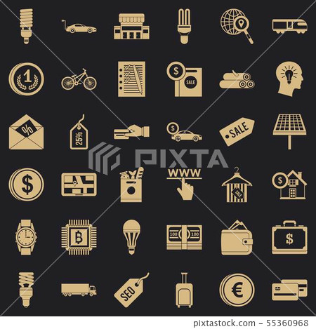 Money economy icons set, simple style 55360968