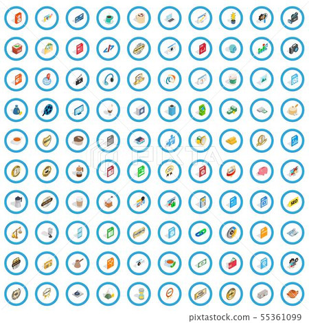 100 studio icons set, isometric 3d style - Stock Illustration [55361099 ...