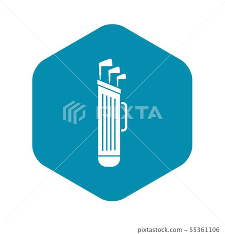 Golf clubs bag icon, simple style Golf clubs bag icon, simple style 55361106