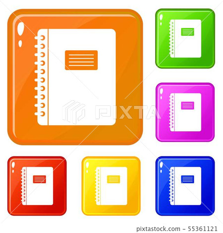 Spiral notepad icons set vector color-插圖素材 [55361121] - PIXTA圖庫
