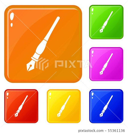 Ink pen icons set vector color - Stock Illustration [55361136] - PIXTA