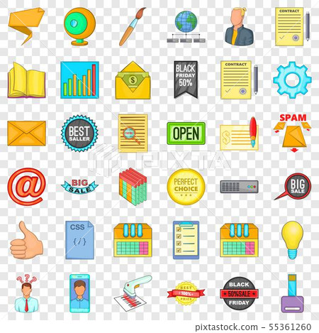 Digital device icons set, cartoon style 55361260