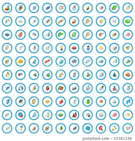 100 successful icons set, isometric 3d style 100 successful icons set, isometric 3d style 55361336