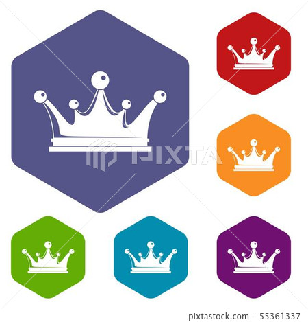 Crown icons vector hexahedron 55361337