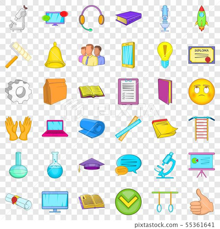 Online learning icons set, cartoon style-插圖素材 [55361641] - PIXTA圖庫