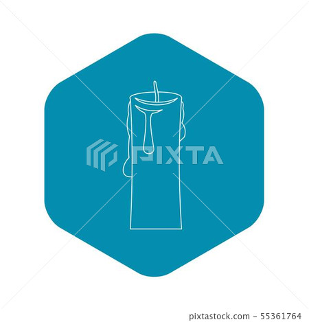One candle icon, outline style One candle icon, outline style 55361764