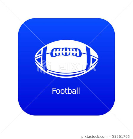 Rugby ball icon blue vector Rugby ball icon blue vector 55361765