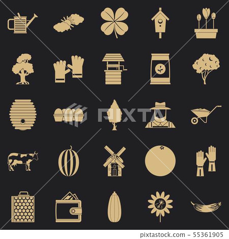 Nut icons set, simple style 55361905