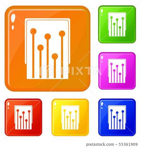 Computer processor icons set vector color Computer processor icons set vector color 55361909