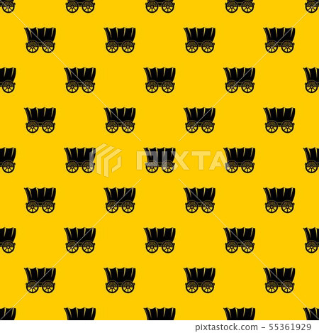 Ancient western covered wagon pattern vector 55361929