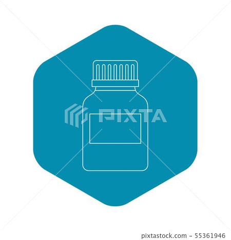 Medicine bottle icon, outline style 55361946
