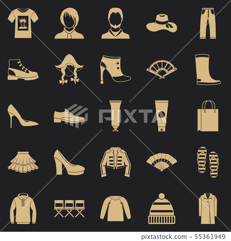Shoe polish icons set, simple style 55361949