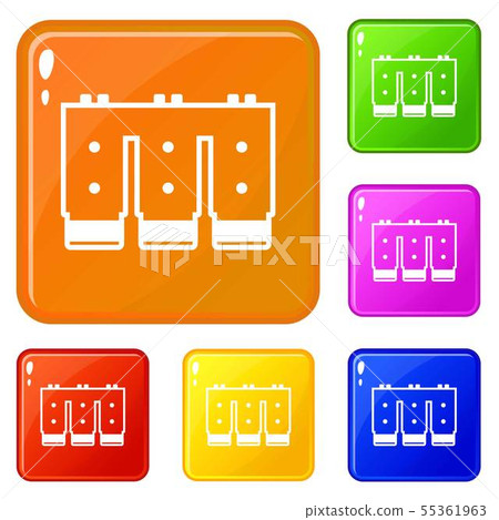Electronic circuit board icons set vector color - Stock Illustration ...