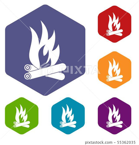 Bonfire icons vector hexahedron 55362035