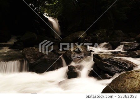 Man waterfall of couple waterfall in Minamioguni town after the rainy season Man waterfall of couple waterfall in Minamioguni town after the rainy season 55362058