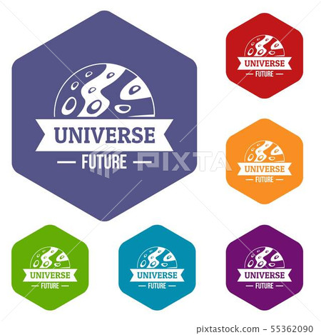 Universe future icons vector hexahedron 55362090