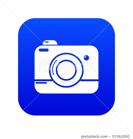 Photo camera icon blue vector 55362091